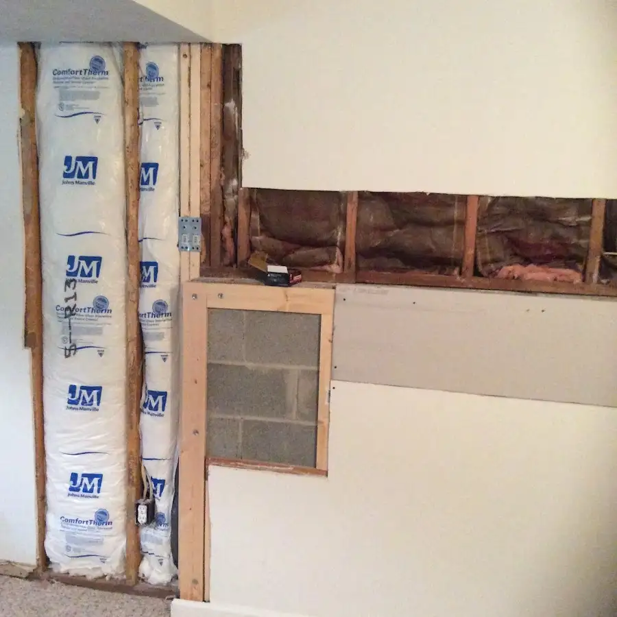 Wall insulation replacement during Basement Flood Cleanup in Jamestown
